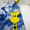 Blue tie-dye giraffe jumper – front view